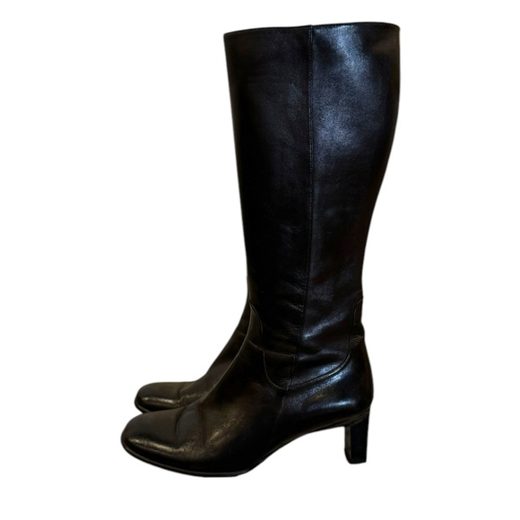 Cole Haan Black Leather Boots 7 Italy - Picture 1 of 8